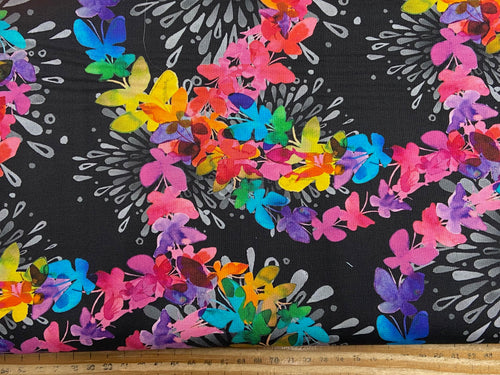 amarilys henderson moda playgrounds bright geometric shapes floral flower rainbow black 6414 cotton fabric shack malmesbury