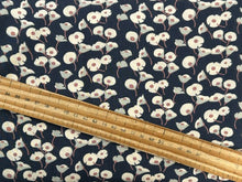 anada viscose moonflowers navy blue floral flower soft drapey fabric shack malmebury
