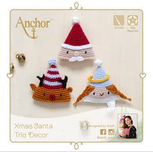 anchor crochet kit amigurumi christmas santa father christmas trio decorations airali gray fabric shack malmesbury