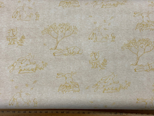 anita jeram clothworks guess how much I love you cotton hare rabbit bunnies cream sketchbook  fabric shack malmesbury