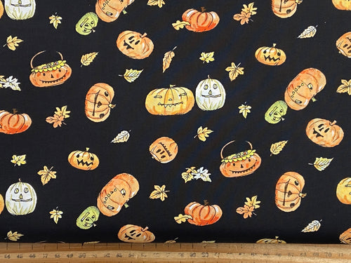 anita jeram clothworks halloween parade pumpkin black cotton fabric shack malmesbury