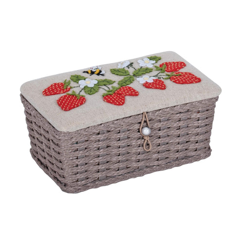 applique strawberries strawberry wicker sewing box fabric shack malmesbury