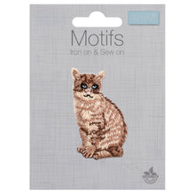 badge motif patch iron on sew on cat kitten tabby fabric shack malmesbury CFM2_065X-PK