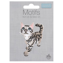 badge motif patch iron on sew on kitten grey fabric shack malmesbury CFM2_029X