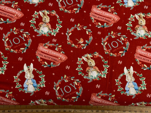 beatrix potter hoppy holidays fabric shack malmesbury peter rabbit christmas love peter red
