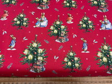 beatrix potter peter rabbit joy of giving christmas holidays holly ivy mrs rabbit tree gift red flopsy mopsy cotton fabric shack malmesbury 3