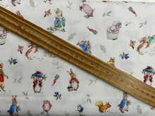 beatrix potter peter rabbit tales of the burrow peter rabbit jemima characters white cotton fabric shack malmesbury