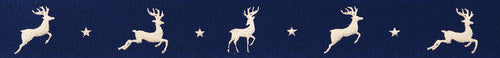 berisfords ribbon reindeer flight navy gold 15mm christmas fabric shack malmesbury R1557415_4