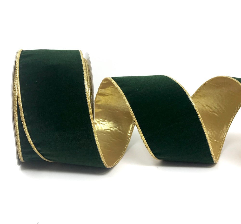 berties bows velvet wired ribbon trim 63mm green fabric shack malmesbury