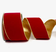 berties bows velvet wired ribbon trim 63mm red fabric shack malmesbury