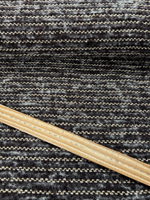 boucle wool fabric  fabric shack malmesbury  brown with gold metallic 