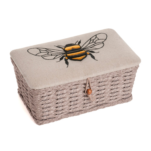 bumble bee embroidered embroidery bee mini wicker sewing box fabric shack malmesbury HGSW_347