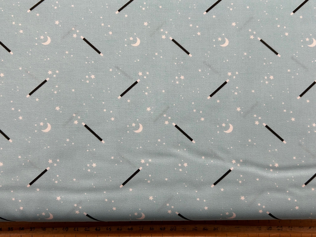 camelot abracadabra magic tricks magician magic wand light blue cotton fabric shack malmesbury