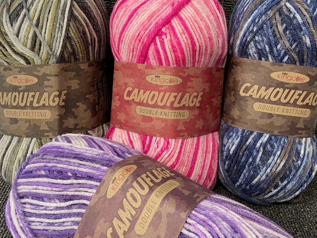 King Cole Camouflage DK Yarn - 100g Premium Acrylic Double Knitting Variegated