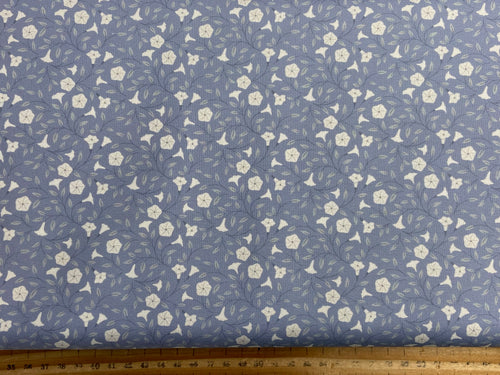 cassandra connelly evenfall moonflower flower floral dark periwinkle cc43.2 blue cotton fabric shack malmesbury