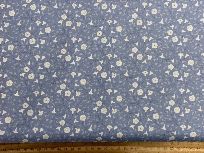 cassandra connelly evenfall moonflower flower floral dark periwinkle cc43.2 blue cotton fabric shack malmesbury