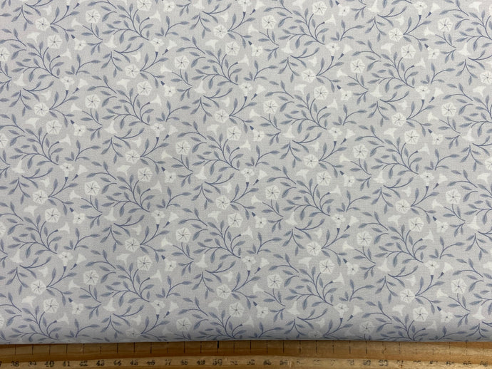 cassandra connelly evenfall moonflower flower floral pale grey cc43.1 cotton fabric shack malmesbury