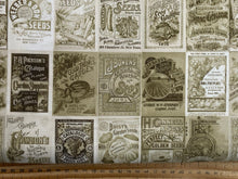cathe holden farm and & garden seeds veggies vegetables packets vintage sepia gardening cotton fabric shack malmesbury