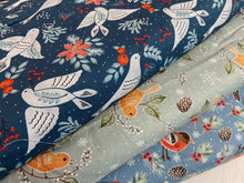ccc christmas birds stack pic fabric shack malmesbury robins cones blue doves