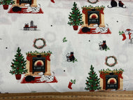ccc christmas pets By the fire fabric shack malmesbury
