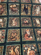 cedar sage animal squares black cotton fabric panel morris creative group shack malmesbury
