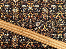 cedar sage floral sunflower flowers chocolate cotton fabric morris creative group shack malmesbury