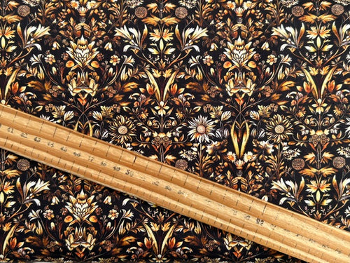 cedar sage floral sunflower flowers chocolate cotton fabric morris creative group shack malmesbury