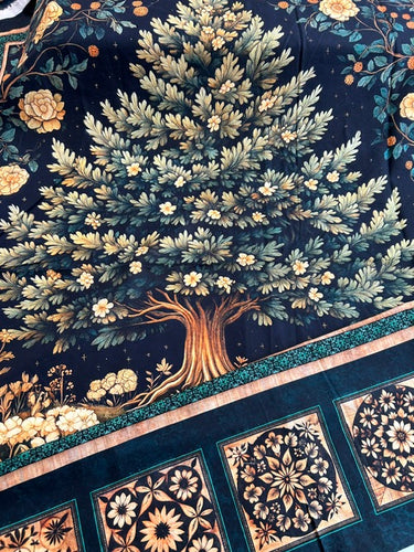 Cedar & Sage For QT Fabrics Cotton Fabric Tree Panel
