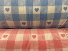 check fleece anti pil baby pink blue tartan plaid hearts fabric shack malmesbury