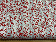 christmas holiday scandi holly berry leaves  fat quarter red berries grey cotton fabric shack malmesbury