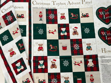 christmas toybox toy teddy bear bear tartan jumper advent panel cotton fabric shack malmesbury