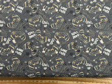 combat quest game gamer xbox controller game over level up grey cotton fabric shack malmesbury