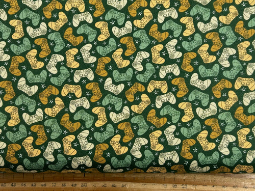 combat quest game gamer xbox controller green cotton fabric shack malmesbury