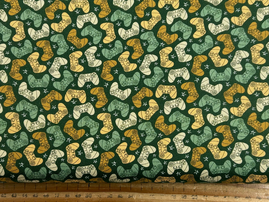 combat quest game gamer xbox controller green cotton fabric shack malmesbury