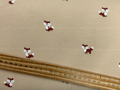 cotton stretch jersey fabric fox foxes natural fabric shack malmesbury 