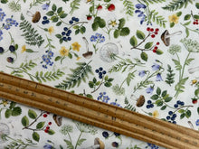 country mouse cotton fabric flower mushroom medium toss white shack malmesbury deborah edwards nortcott fabrics