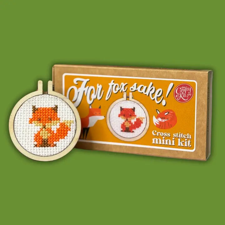 crafty kit co cross stitch crosstitch kit for fox sake beginners matchbox fabric shack malmesbury