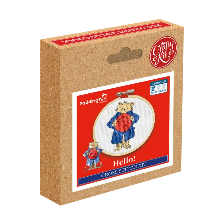 crafty kit co cross stitch crosstitch kit paddington hello beginners michael bond matchbox fabric shack malmesbury 2
