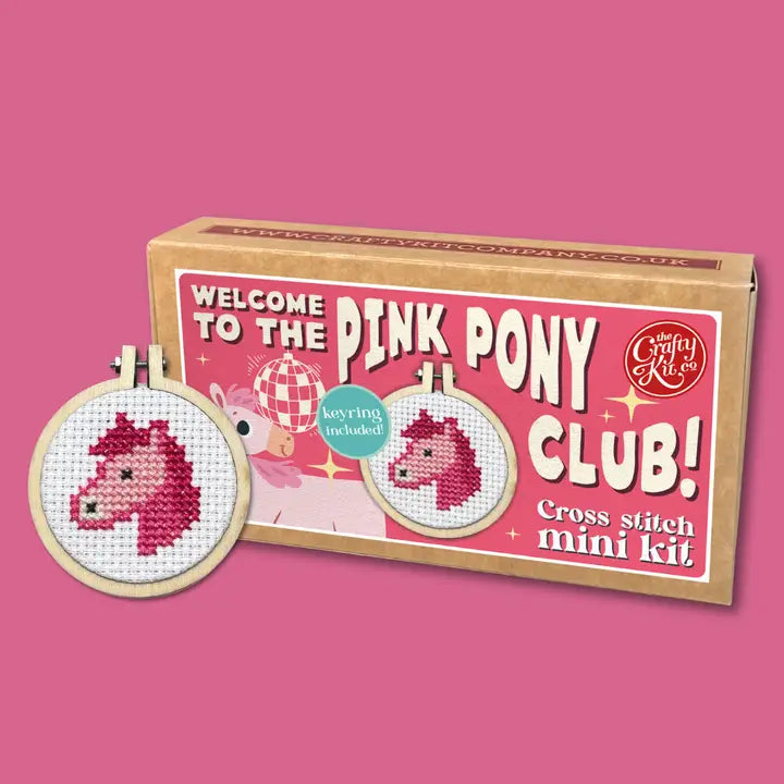 crafty kit co cross stitch crosstitch kit pink pony club matchbox fabric shack malmesbury