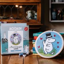 crafty kit co moomin cross stitch kit moominpappa dancing fabric shack malmesbury 