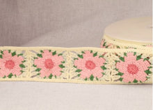 crochet flower granny square trim strap webbing ivory cotton 051 6cm fabric shack malmesbury