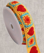 crochet heart flower trim strap webbing orange yellow 052 5.5cm fabric shack malmesbury 2