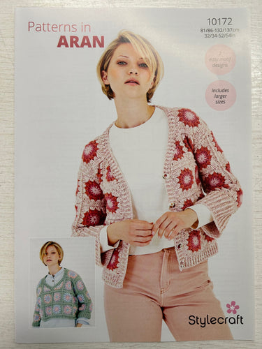 Stylecraft Serene Aran Ladies Cardigan & Sweater Crochet Pattern 10172