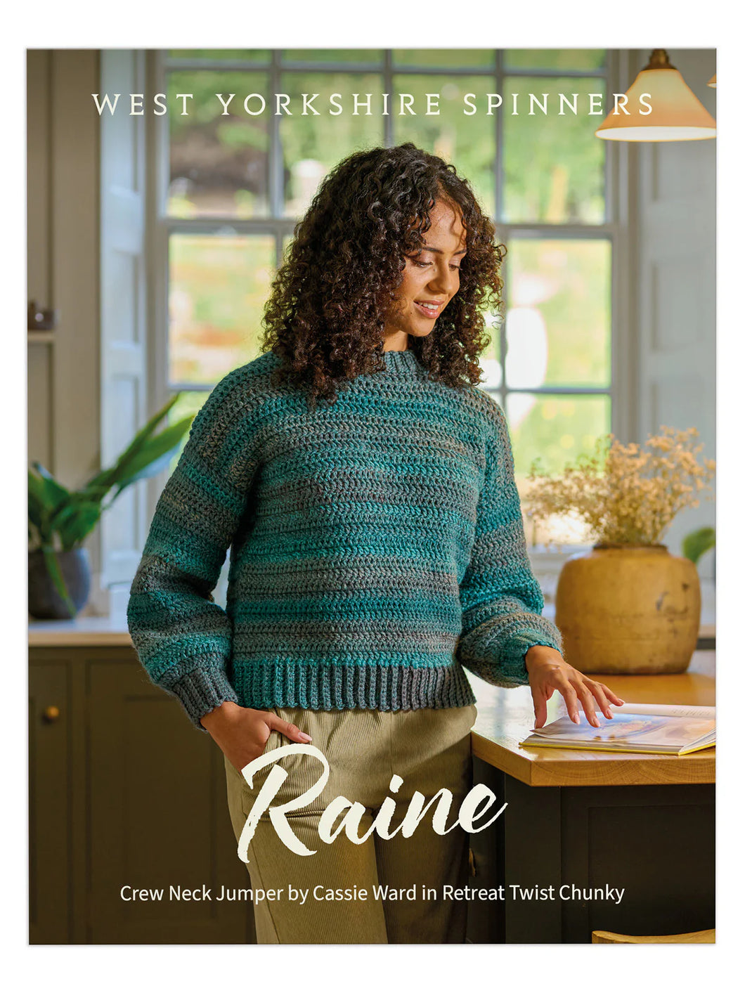 crochet pattern west yorkshire spinners Raine Ladies Crew Neck Jumper by Cassie Woard Retreat Twist Chunky fabric shack malmesbury