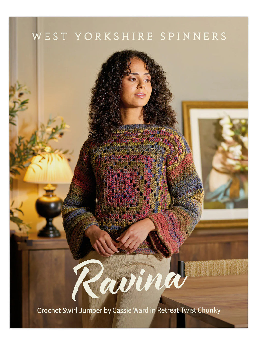 crochet pattern west yorkshire spinners Ravina Ladies Swirl Jumper by Cassie Ward Retreat Twist Chunky fabric shack malmesbury