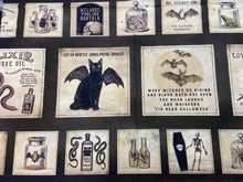 dan dipaolo clothworks gothic halloween cat bat skeleton panel bug spider potions alchemy cotton fabric shack malmesbury