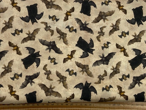 dan dipaolo clothworks gothic halloween eyes on you black cat bat wings cotton fabric shack malmesbury