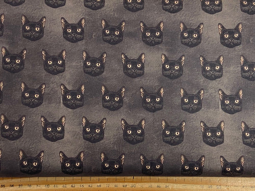 dan dipaolo clothworks gothic halloween eyes on you black cat faces cotton fabric shack malmesbury