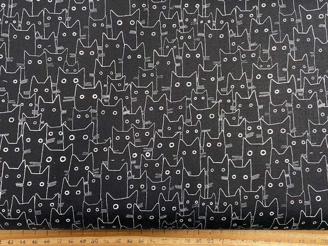 dear stella feline fancy lezzaworks black cat kitty pussy kitten having a meowment jet black white fabric shack malmesbury