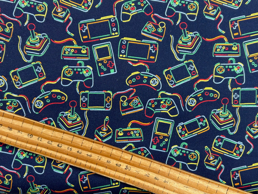 dear stella game over computer game sony gameboy gamer games level up console yourself playstation cotton fabric shack malmesbury